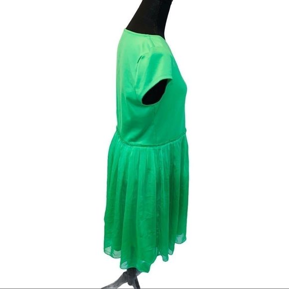 The Limited Green fit n flare paper bag dress M - Picture 3 of 10